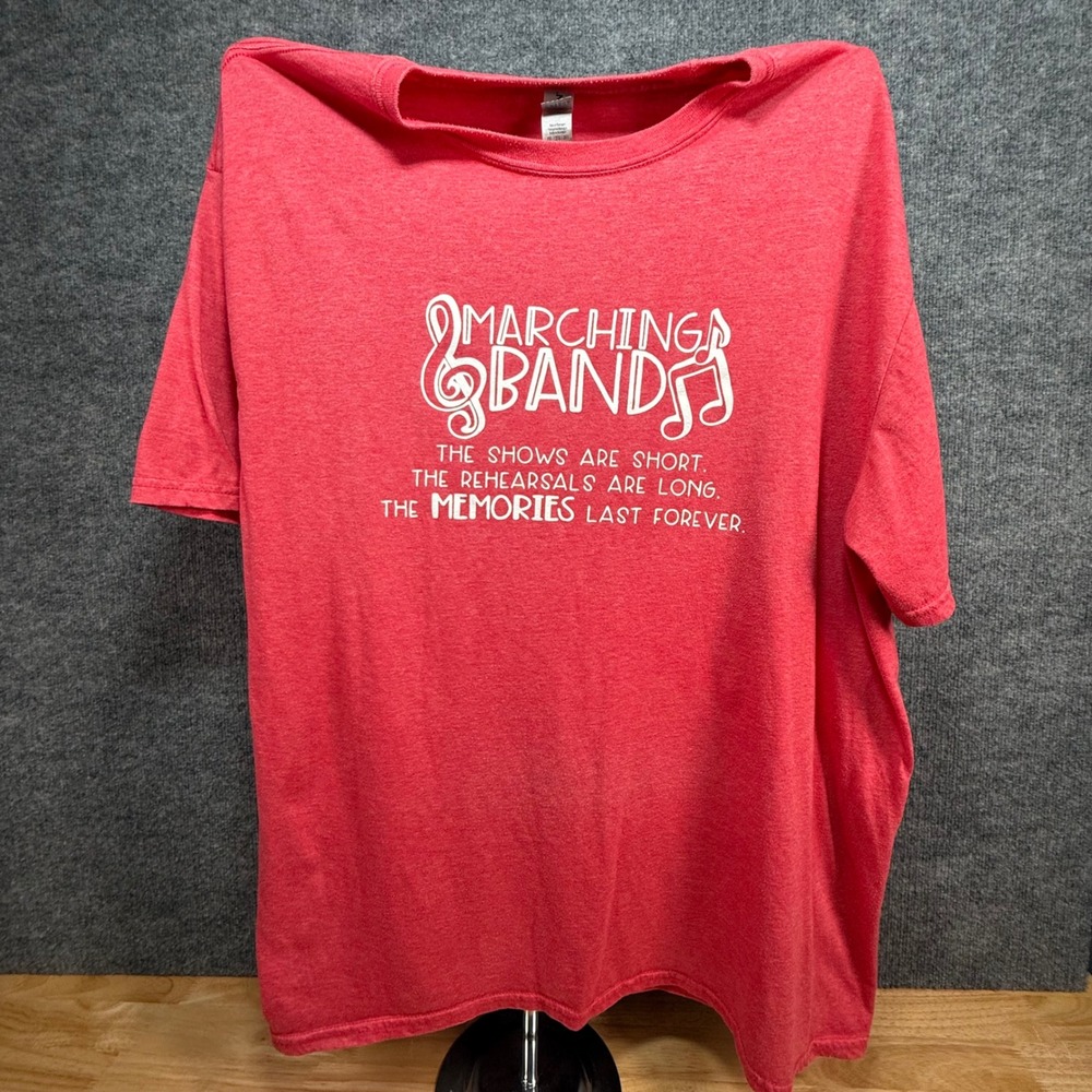 Marching Band Shirt The Shows Are Short The Memories Last‎ Forever Red 2XL